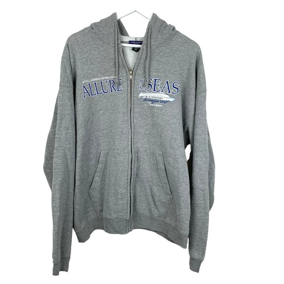 Crown And Anchor Sweater Adult 2X Gray Hoodie Royal Caribbean Allure Of The Seas - Picture 1 of 8